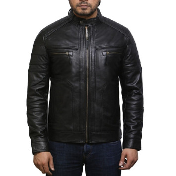 Leather Jacket Mens | Real Soft Nappa Lamb Leather Jacket For Men Vin