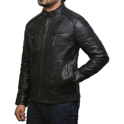 Leather Jacket Mens | Real Soft Nappa Lamb Leather Jacket For Men Vin