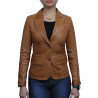 Leather Jacket Womens | Real Soft Nappa Lamb Leather Blazer Jacket For Women