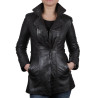 Leather Jacket Womens | Real Nappa Lamb Leather Long Jacket For Women
