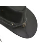 Mens Vintage Black Wide Brim Cowboy Aussie Style Western Bush Hat
