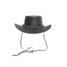 Mens Vintage Black Wide Brim Cowboy Aussie Style Western Bush Hat