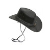 Mens Vintage Black Wide Brim Cowboy Aussie Style Western Bush Hat