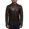 Men's Top Quality Brown Real Leather Vintage Biker Jacket 