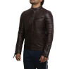 Men's Top Quality Brown Real Leather Vintage Biker Jacket 
