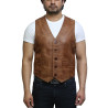 Mens Leather Nappa Leather Vintage Vest