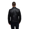 Men's Black Lambskin Genuine Leather Biker Jacket Designer Look