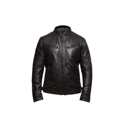 Men's Black Lambskin Genuine Leather Biker Jacket Designer Look