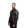 Men's Black Lambskin Genuine Leather Biker Jacket Designer Look