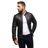 Men's Black Lambskin Genuine Leather Biker Jacket Designer Look