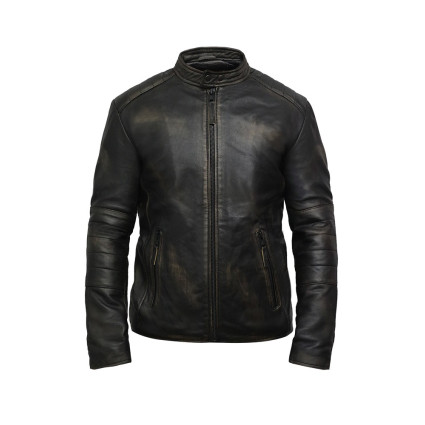 Men's Leather Biker Jacket Genuine Lambskin Vintage
