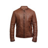 Men's Genuine Lambskin Leather Biker Jacket Vintage
