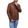 Men's Genuine Lambskin Leather Biker Jacket Vintage