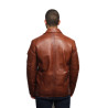 Men's Leather Jacket Real Lambskin Trench Safari Coat Washed Timber