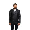 Men's Genuine Cow Hide Leather Kriegsmarine German DR WHO WW2 UBoat Captains Reefer Jacket Coat
