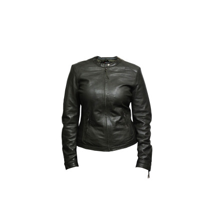  Womens Genuine Lambskin Leather Biker Jacket Distressed