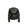  Womens Genuine Lambskin Leather Biker Jacket Distressed