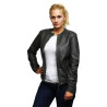  Womens Genuine Lambskin Leather Biker Jacket Distressed