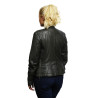  Womens Genuine Lambskin Leather Biker Jacket Distressed