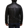 Men's Genuine Leather Biker Jacket Vintage - Plain Black