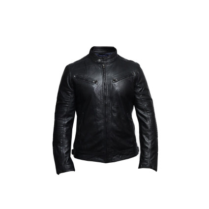 Men's Genuine Leather Biker Jacket Distressed