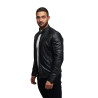 Men's Genuine Leather Biker Jacket Distressed