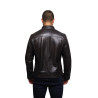 Men's Genuine Leather Biker Jacket Distressed - Brown