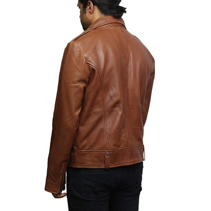 Mens Leather Jacket Genuine Brando Style
