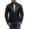 Mens Leather Jacket Genuine Lambskin Waxed Distressed Vintage Retro