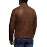 Mens Leather Jacket Genuine Lambskin Waxed Distressed Vintage Retro