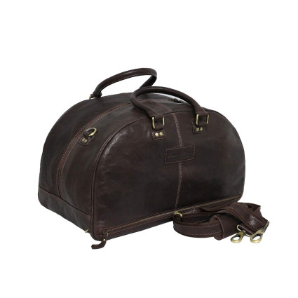 Genuine Leather Travel Duffle Bag (Brown)