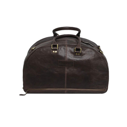Genuine Leather Travel Duffle Bag (Brown)