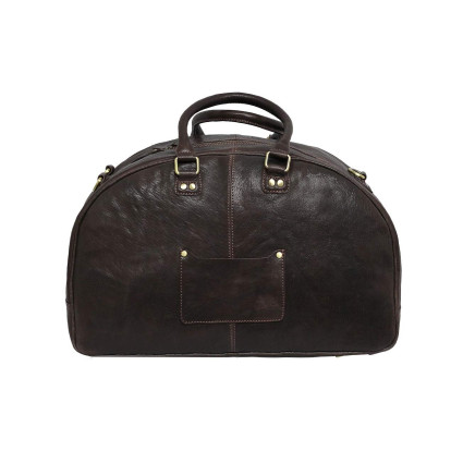 Genuine Leather Travel Duffle Bag (Brown)