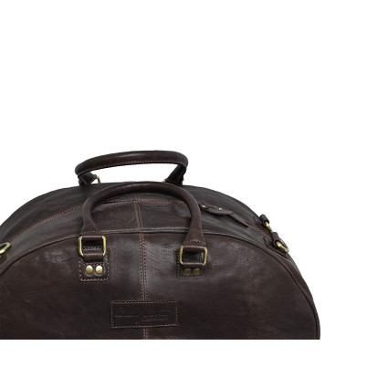 Genuine Leather Travel Duffle Bag (Brown)
