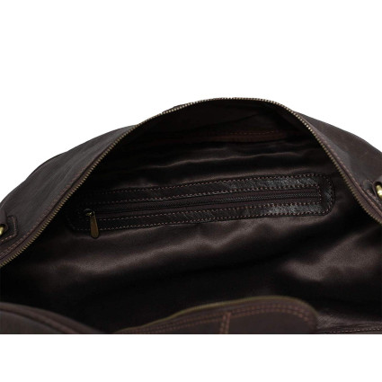 Genuine Leather Travel Duffle Bag (Brown)