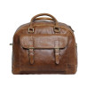 Genuine Leather Travel Overnight Duffel Bag (Tan)