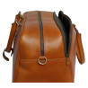 Genuine Leather Travel Overnight Duffel Bag (Tan)