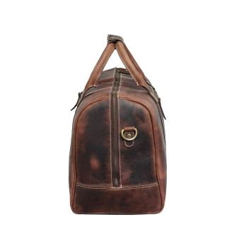 Genuine Leather Travel Duffle Bag Vintage (Brown)