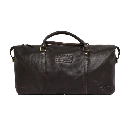 Genuine Leather Travel Duffle Bag (Brown)