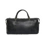 Genuine Leather Travel Duffle Bag (Black)