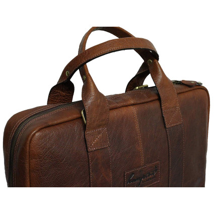 Unisex Genuine Leather Laptop Messenger Handbag Business Briefcase