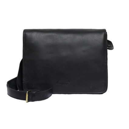 Unisex Genuine Leather Laptop Messenger Shoulder Bag Multi-Functional Style