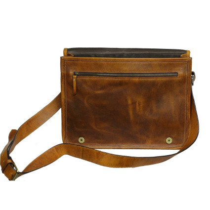 Unisex Genuine Leather Laptop Messenger Shoulder Bag Multi-Functional Style