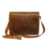 Unisex Genuine Leather Laptop Messenger Shoulder Bag Multi-Functional Style
