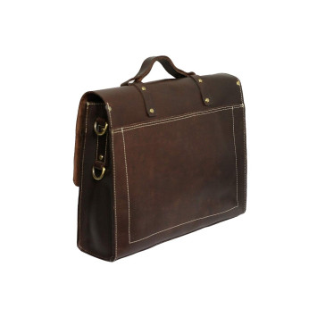 Unisex Genuine Leather Laptop Messenger Shoulder Bag