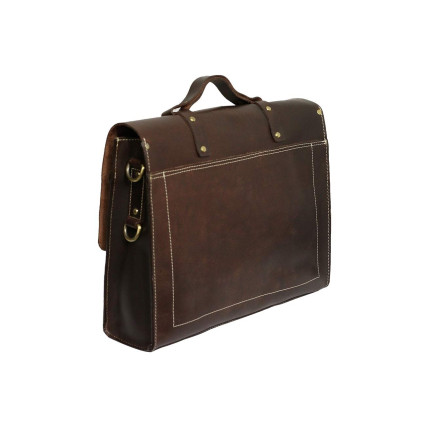 Unisex Genuine Leather Laptop Messenger Shoulder Bag