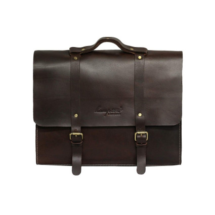 Unisex Genuine Leather Laptop Messenger Shoulder Bag