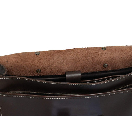 Unisex Genuine Leather Laptop Messenger Shoulder Bag