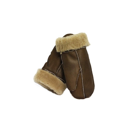 Unisex Soft Thick 100% Sheepskin Leather Mittens Ideal For Winter