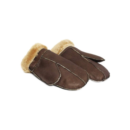 Unisex Soft Thick 100% Sheepskin Leather Mittens Ideal For Winter